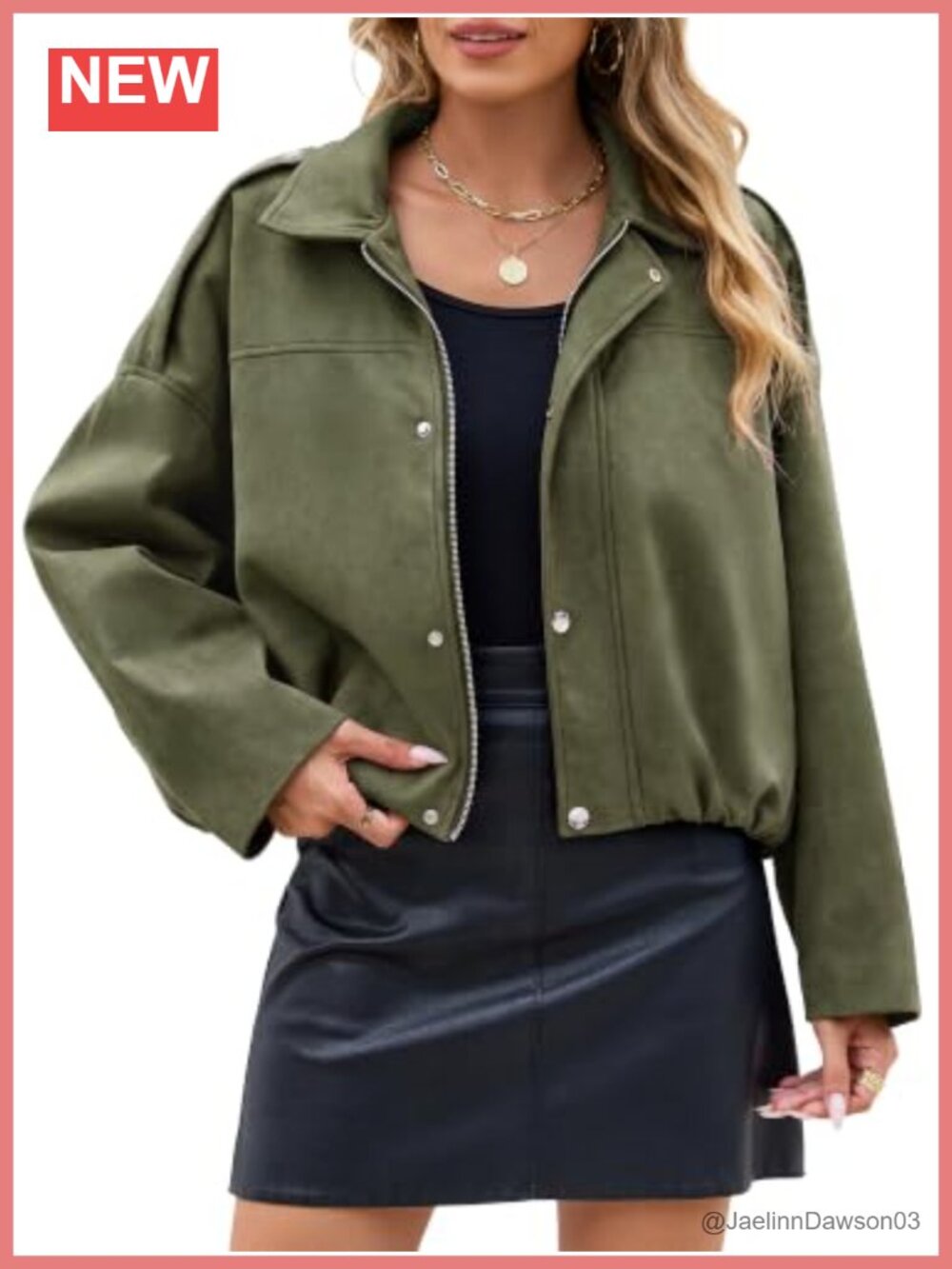 Faux Suede Cropped Bomber Jacket Batwing Sleeve Zip Up Fall Outerwear